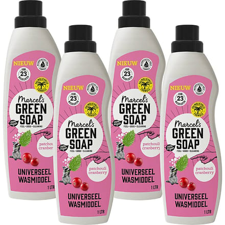 Marcel's Green Soap Wasmiddel Patchouli & Cranberry Multipack x4