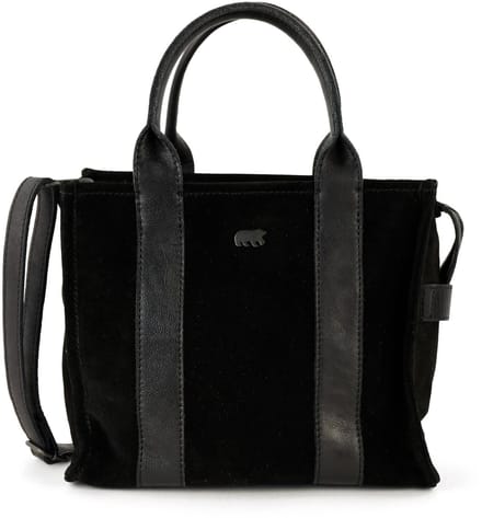 Bear Design Nova Suede Leren Mini Tote Bagg - Zwart
