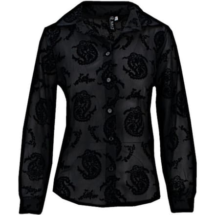 Iz Naiz Blouse 3818 Georgette - Paisley velvet black