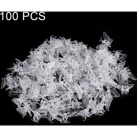 100 Stuks Tuingereedschap Stengelklemmen Groei Rechtop Orchidee Plastic Mini Stengels Bloem white