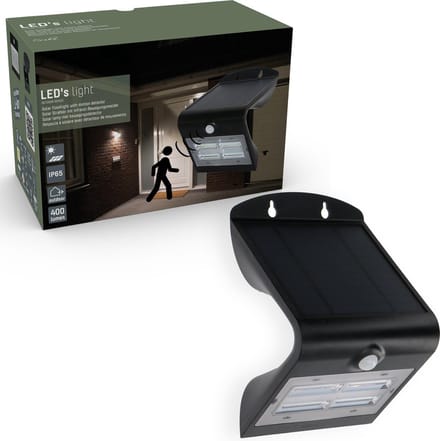 LED's Light LED Buitenlamp op zonne-energie met bewegingssensor - IP65 - Zwart