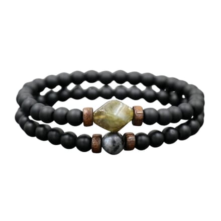 Marama - armbanden set Venice Matte - herenarmband - set van 2 - edelsteen Maansteen