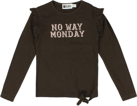No Way Monday-Girls T-Shirt ls-Brown - Maat 98