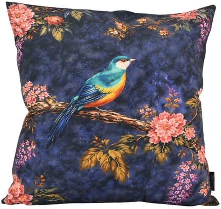 Midnight Blossom Birds #1 Kussenhoes | 45 x 45 cm | Katoen/Polyester