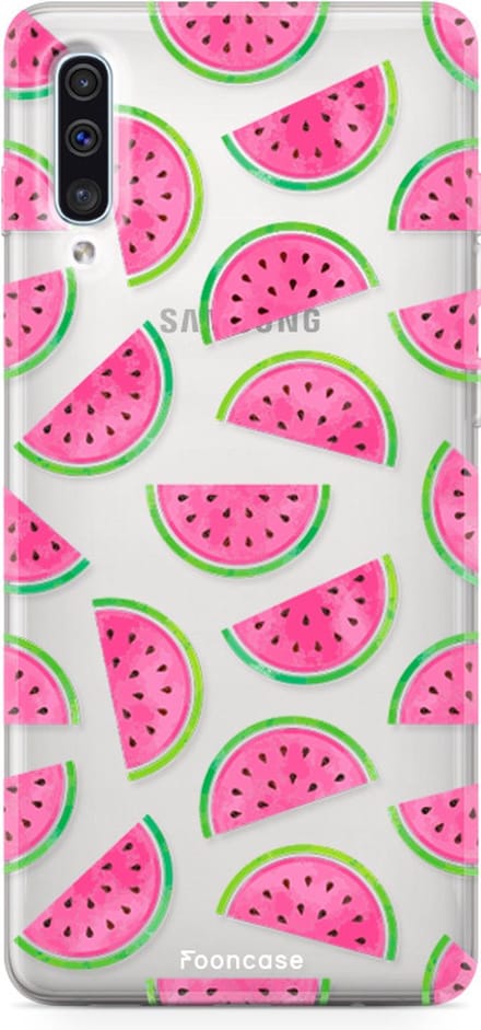 Fooncase Hoesje Geschikt voor Samsung Galaxy A50 - Shockproof Case - Back Cover / Soft Case - Watermeloen