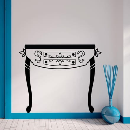Walplus - Muursticker - Meubel Set Tafel - Zwart