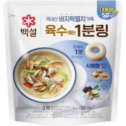 [Baekseol] Bouillon de Soupe Coréen Type Pièce(Bouillon de pièces) Clam & Anchovy 200g