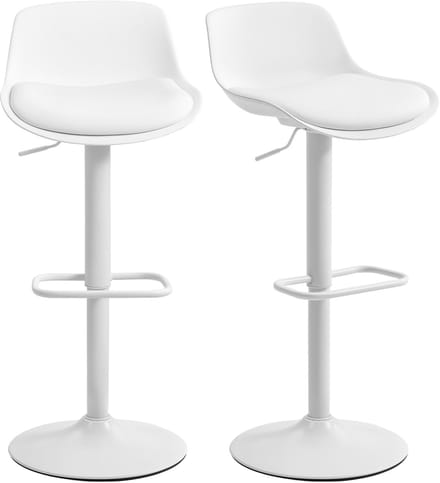 HOMCOM barkruk - PU en staal - 43 x 45 x 100 cm - Wit