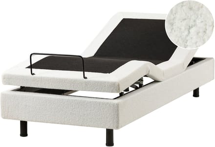 DUKE - Bed zonder hoofdbord - Gebroken wit - 80 x 200 cm - Bouclé