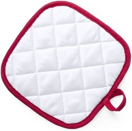 Pannenlap - wit/rood - 17 x 17 cm - Koken - Pannenlappen - ophanglus