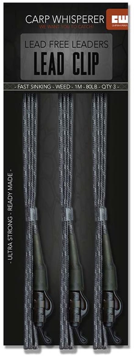 Carp Whisperer - Lead Clip leaders - 3 stuks - Weed