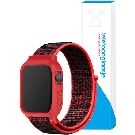 Apple Watch Bandje met Hoesje - 40mm - Rood
