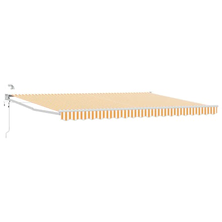 vidaXL - Elektrisch - Uitschuifbare - Zonneluifel - Oranje - en - Wit - 4,5 - × - 3 - m