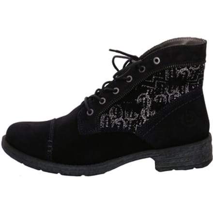 Rieker Dames 53632 14 Veterlaarzen Sleehak Blauw