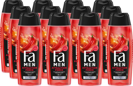 Fa Attraction Force Douchegel 12x250ml - Voordeelverpakking