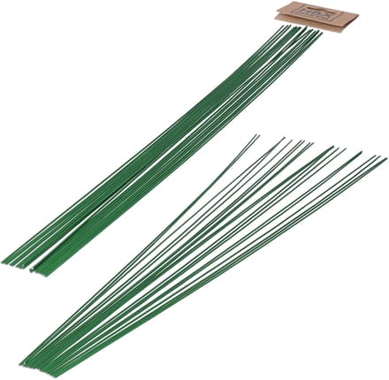 HBX Natural Living Binddraad/wikkeldraad - 40x st - groen - 400 mm x 1 mm - hobbydraad/bloemendraad