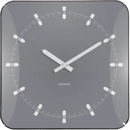 Karlsson Wandklok Sucinto Dome Square - Grijs - 35x35x35cm - Wandklok Modern