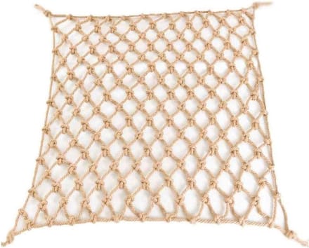 Veiligheidsnet Touw - Decoratief Net - Bescherming Kinderen - Handgeweven Stevig Net - 1x1m - Hennep