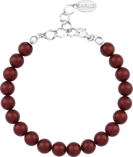 ARLIZI 1129 Parel Armband - Dames - 925 Sterling Zilver - 20 cm - 8 mm - Rood