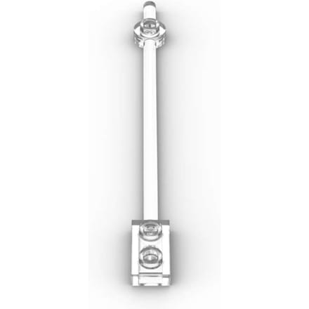MOC 10 STUKS 99784 Staaf 12L Met 1 x 2 Plaat Einde Holle Studs Bouwstenen Kit 42445 Plaat Bakstenen Deeltje DOE-HET- white