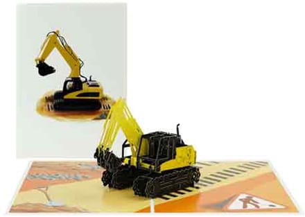 Wenskaart Kiriori 3D - Graafmachine Verbouwing - met Envelop