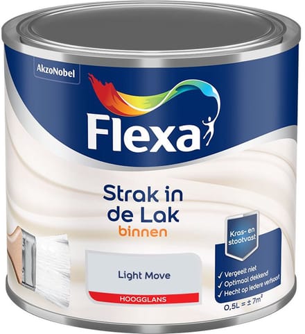 Flexa - Strak In De Lak Binnenlak Hoogglans - Light Move - Mengverf - 500 Ml