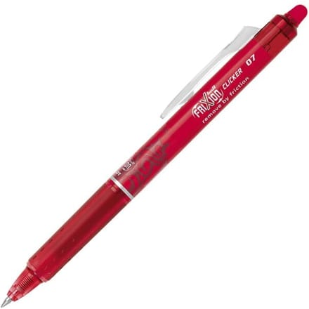 Pilot Rode FriXion Ball 0.7mm Clicker Pen - Rode uitgumbare balpen