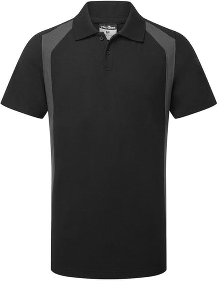 Portwest WX2 Poloshirt korte mouw CD812 - Zwart/Grijs - M