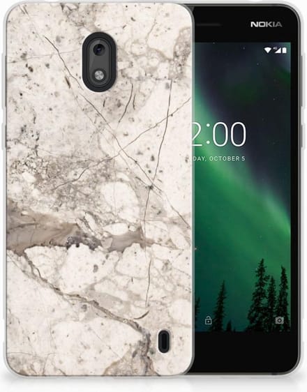 Nokia 2 TPU Siliconen Hoesje Marmer Beige