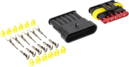 Hermetische connector set - 12 tot 24 Volt - 6 pin superseal - IP67 - 5 stuks