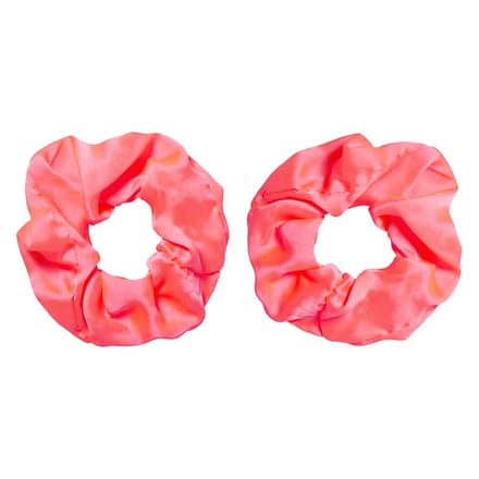 Apollo - Feest schrunchie - 2 stuks fluor rose one size - Carnaval accessoires - Carnaval - Feestkleding