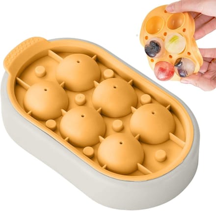 Ijsbal Maker - Ronde Vorm - Drank Koelen - Maakt 6 Ballen - 3 cm Diameter - Geel