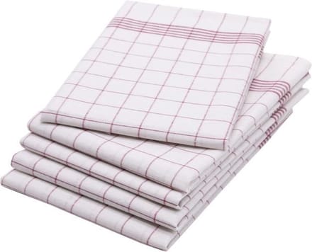 MAUS gastro theedoeken set rood geruit katoen - 5 stuks
