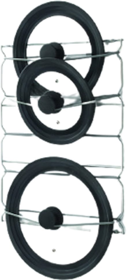 Metaltex - Pannendekselhouder - Ophangbare Dekselhouder voor 5 Deksels - 33 x 2 x 45 cm - Elastische Beugels
