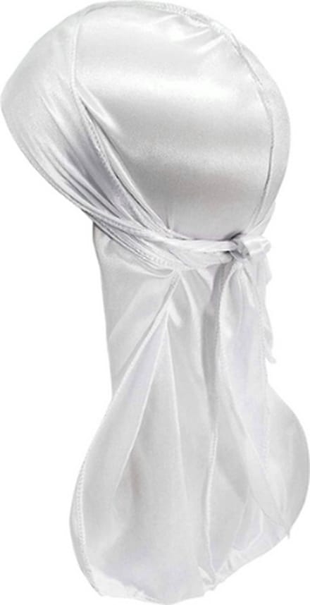 Scoby - Durag - Geschikt voor Haarbescherming - Bandana Shawl - Haar Doek - Wave Cap - One Size - Wit
