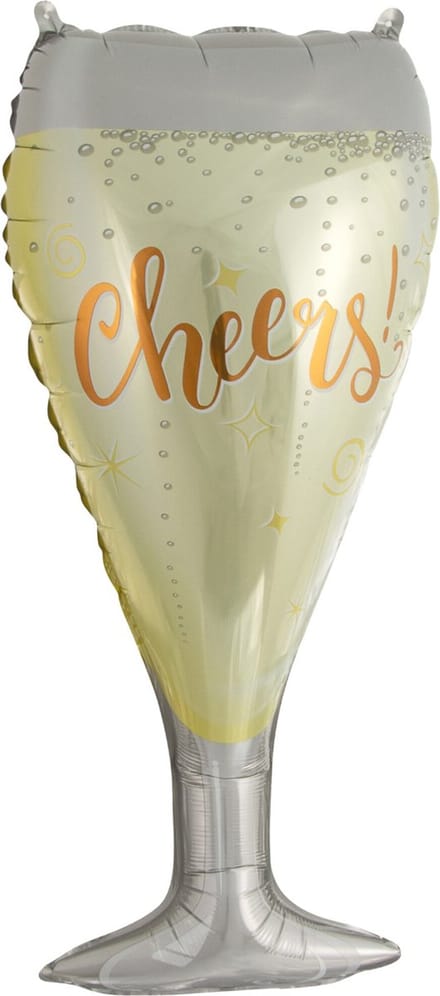 Folieballon - Champagneglas - Cheers - 84cm - Zonder vulling