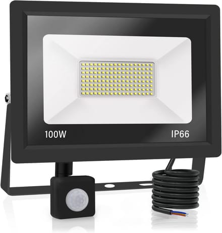 Krachtige 100W LED Buitenlamp met Bewegingsmelder 10.000 Lumen Warm Wit