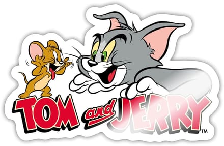 Tom En Jerry Vang Me Maar Sticker maat S (10 x 10 cm)