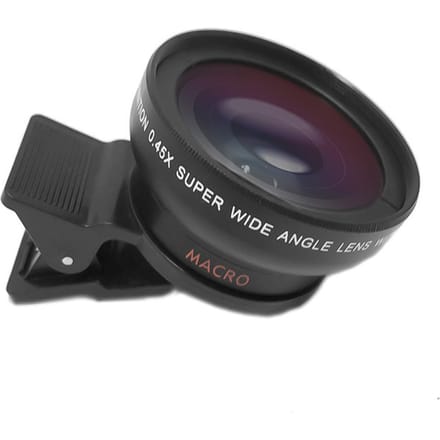 Universele Mobiele Telefoon Camera Lens 37mm Schroefdraad Smartphone Lens 0.45X 49UV Macro- en Groothoeklens zwart