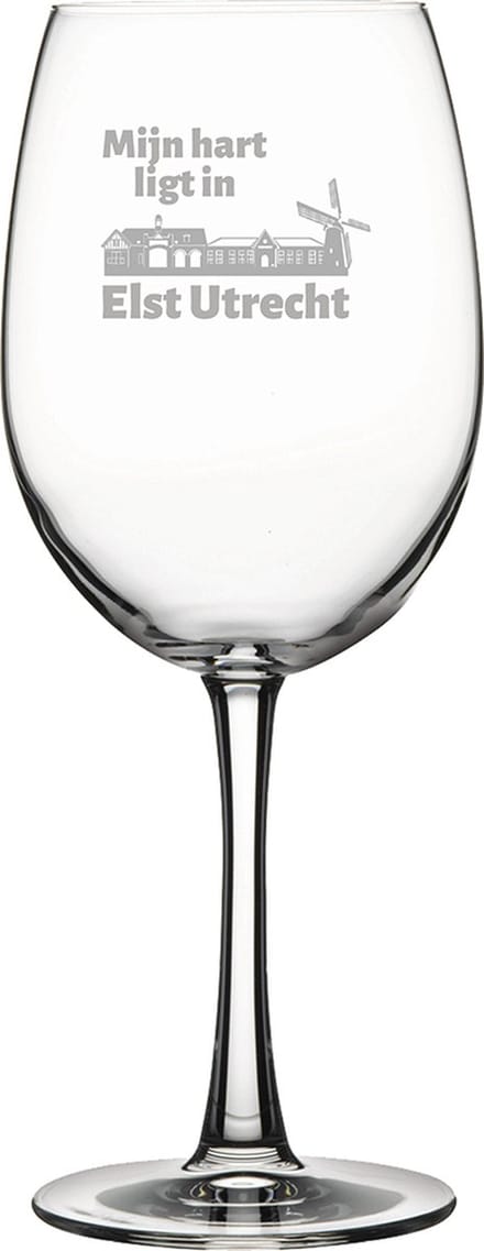 Gegraveerde Rode wijnglas 46cl Elst Utrecht