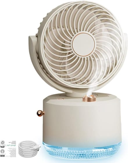 Misting ventilator - Handheld koeler - Buiten verkoelen - Met waterspray - 300 ml tank - Meerkleurig