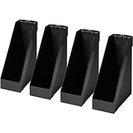 HELIT tijdschriftenhouder, extra breed, polystyreen, 4 stuks zwart