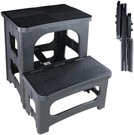 PromoHome Opvouwbare Trapladder - 2 Treden met Antislip - Compacte Huishoudtrap