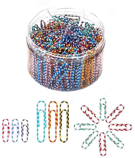 Solidchoice - 450 Stuks Kantoorpapierclips in Kleurrijke Zebra Doos
