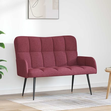 vidaXL - 2-Zits - Sofa - Wijnrood - 115 - x - 61 - x - 87 - cm - Stof