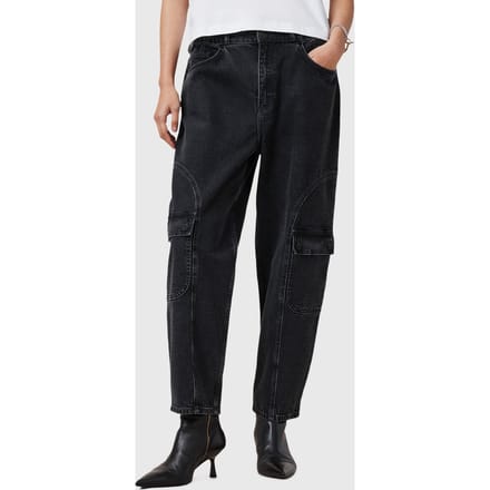 AllSaints Daisy Mae Jean Washed Black Taglia: 2 | Pantaloni cargo Outlet | Donna | Nero
