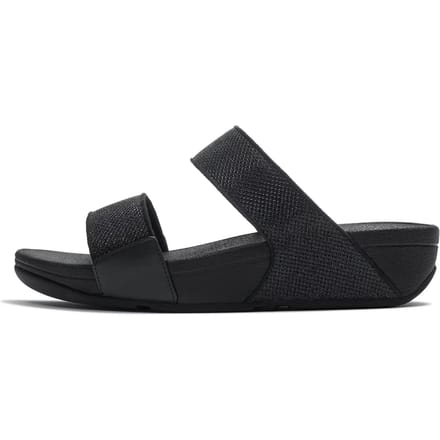 FitFlop Lulu Shimmerglitz Slides Dames Slippers - Zwart