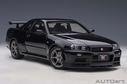 AUTOart 1/18 Nissan Skyline GT-R (R34) V-Spec II, Black Pearl