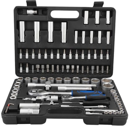 Doppendoos 94-delig – 1/4” & 1/2” Doppenset – Complete Set met Ratel, Bits, Verlengstukken & Stevige Koffer