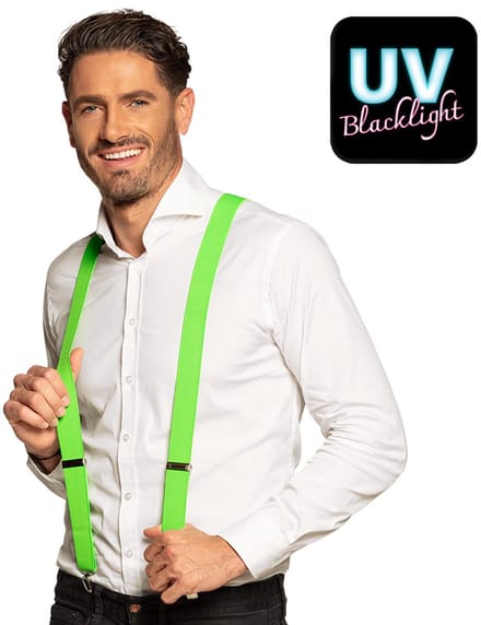 Boland - Bretels Basic neongroen Groen,Neon - Volwassenen - Unisex - Student -
